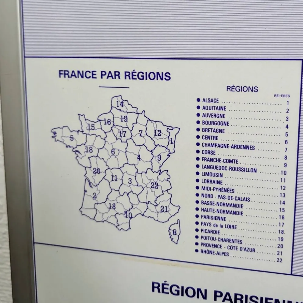 Carte de France administrative encadrée