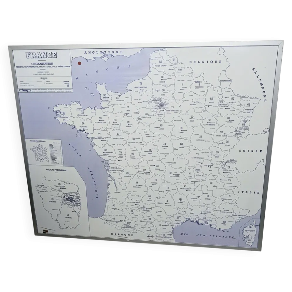 Carte de France administrative encadrée