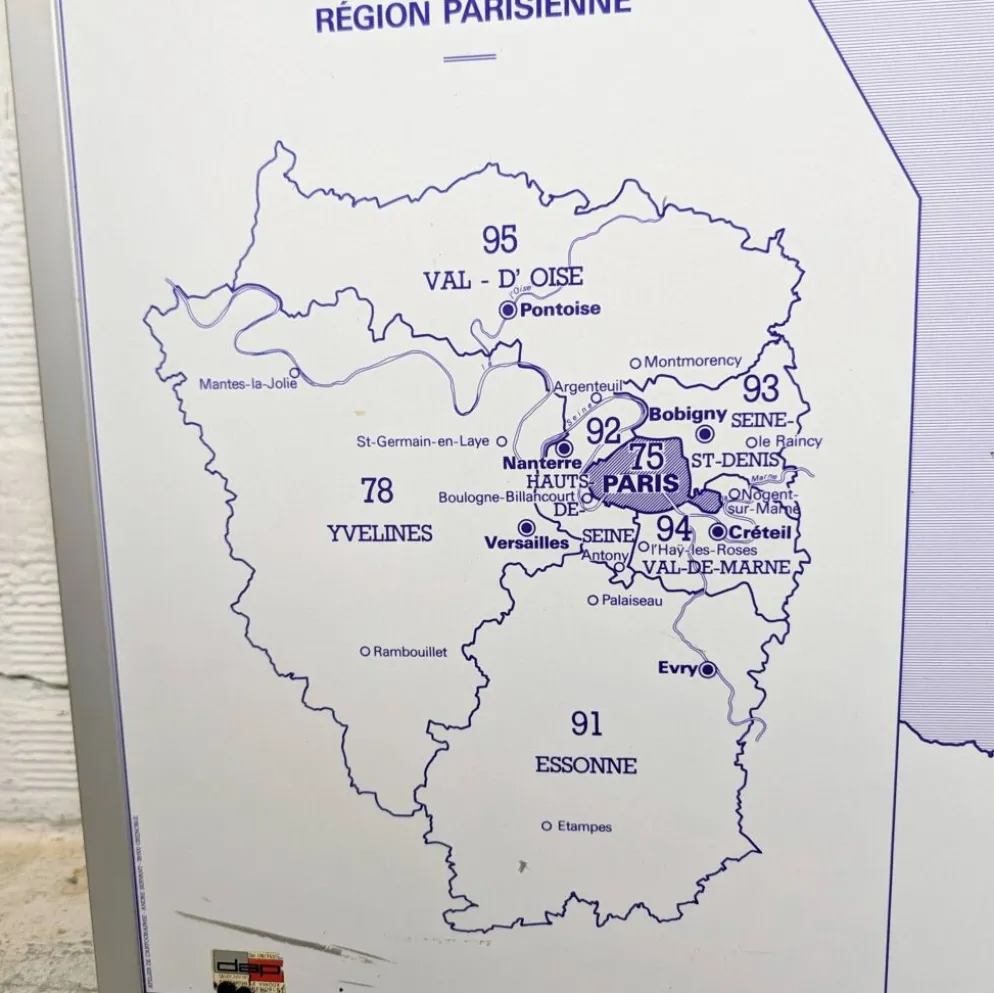 Carte de France administrative encadrée