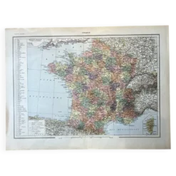 Carte de France - 1922 - 40x29cm