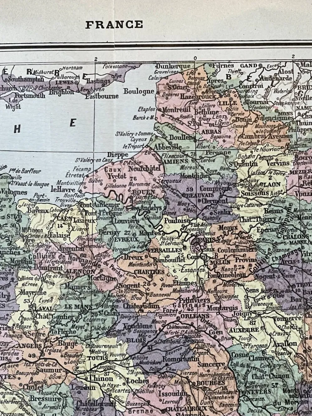 Carte de France - 1922 - 40x29cm