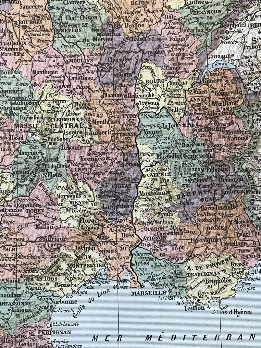 Carte de France - 1922 - 40x29cm