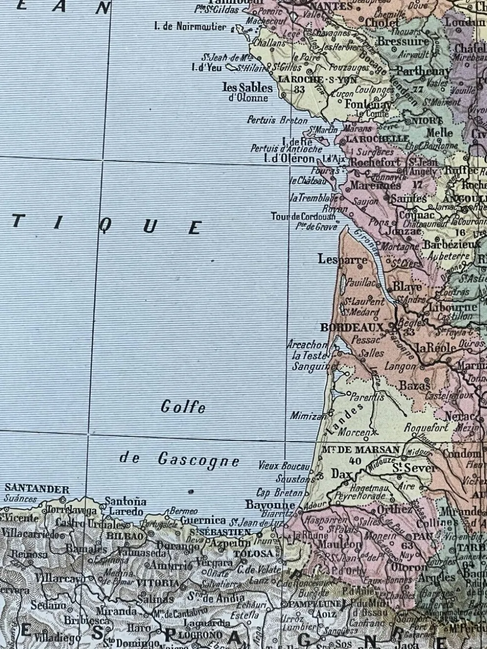 Carte de France - 1922 - 40x29cm