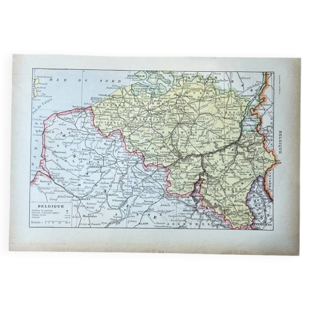 Carte de la Belgique - 20x29cm 1922