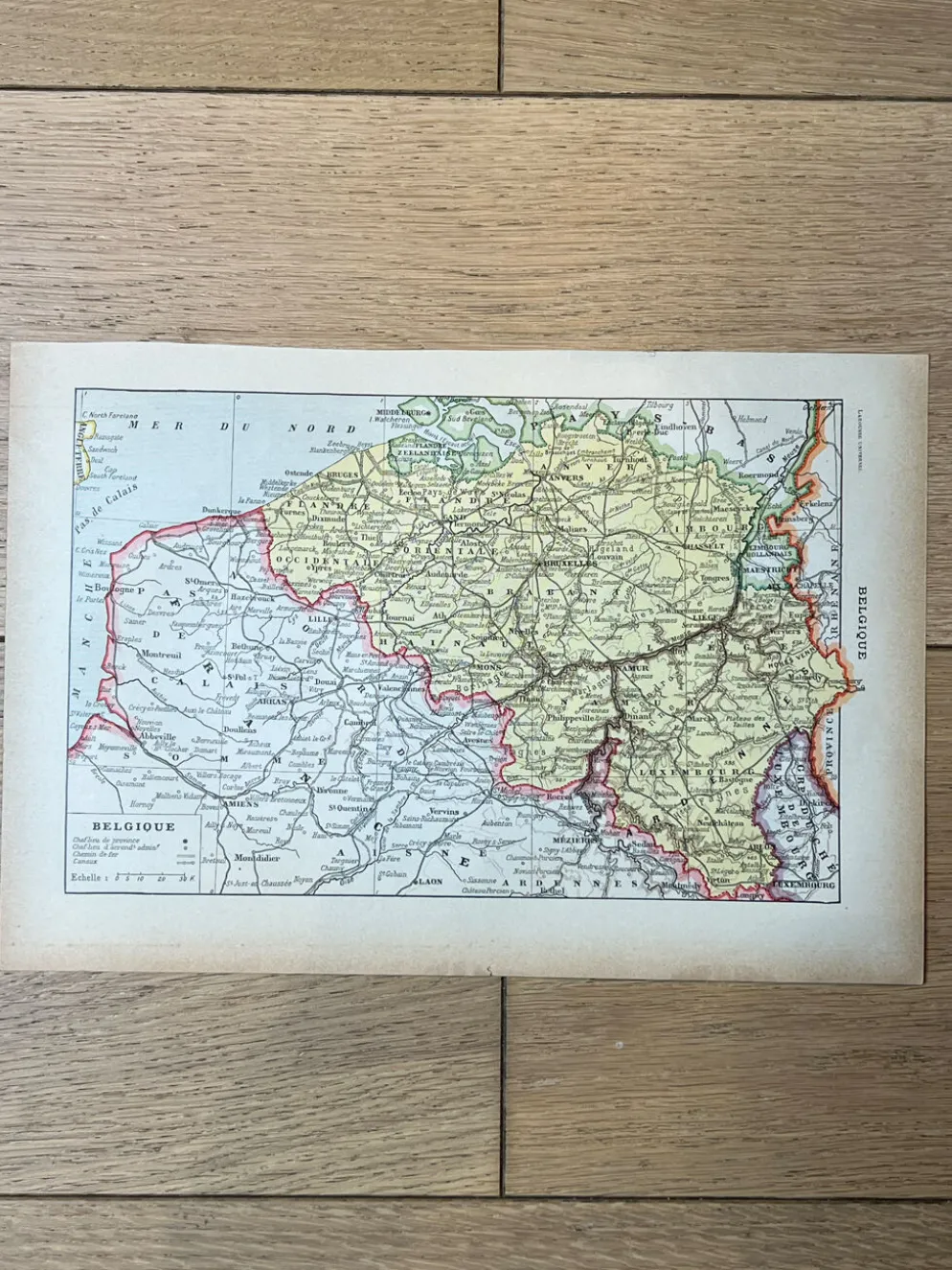Carte de la Belgique - 20x29cm 1922