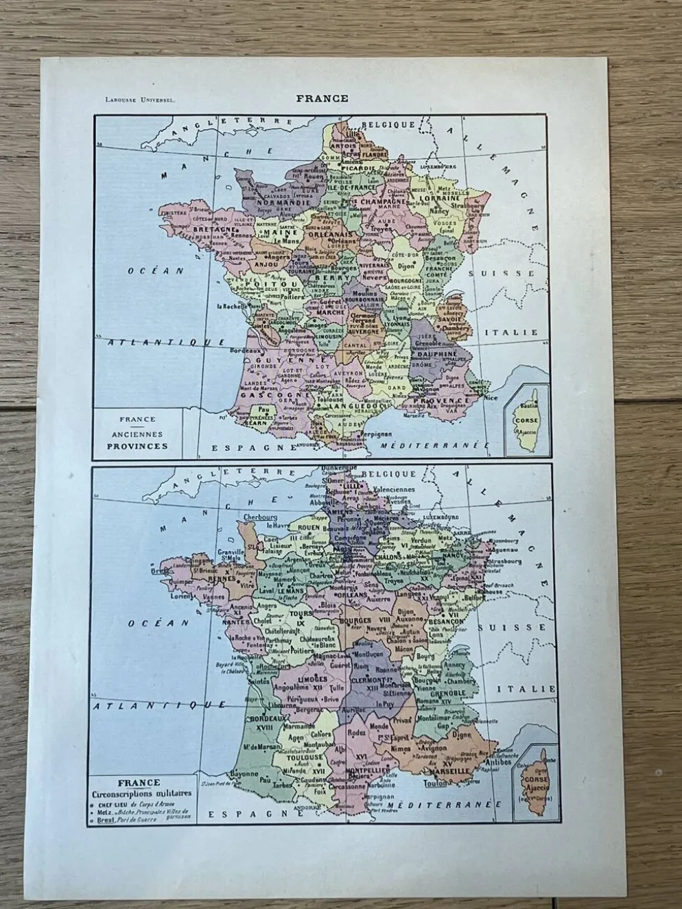 Carte de la France - 20x29cm