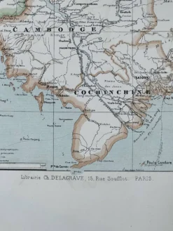 Carte de l’Indochine française - Atlas Niox - 37 x 53,5 cm