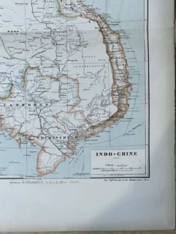 Carte de l’Indochine française - Atlas Niox - 37 x 53,5 cm