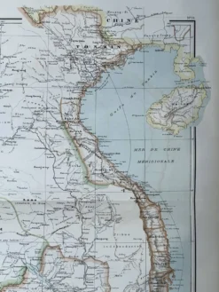 Carte de l’Indochine française - Atlas Niox - 37 x 53,5 cm