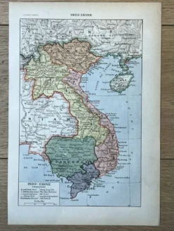 Carte de l'Indo-Chine - 20x29cm