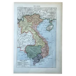 Carte de l'Indo-Chine - 20x29cm