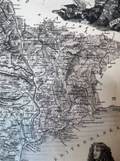 Carte des Alpes-Maritimes - Massena et Cassini, 27x31cm