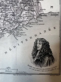 Carte des Alpes-Maritimes - Massena et Cassini, 27x31cm