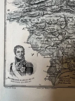 Carte des Alpes-Maritimes - Massena et Cassini, 27x31cm