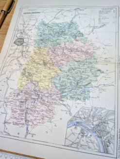 Carte de Seine-et-Marne, imprimée en 1883.