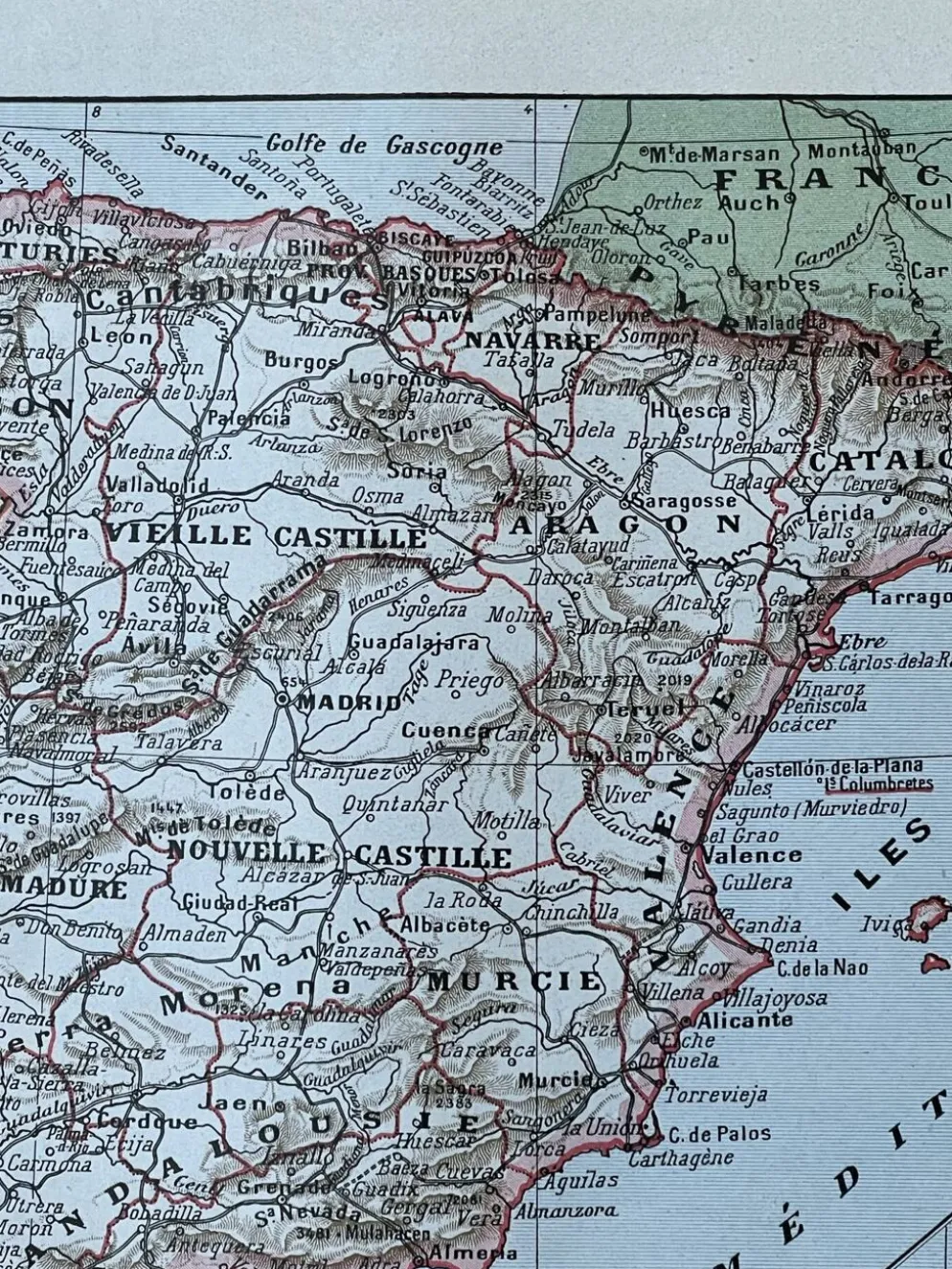 Carte d'Espagne - 20x29cm 1922