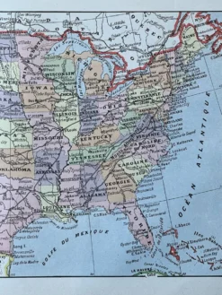 Carte des États Unis - 20x29cm 1922