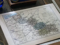 Carte du Nord, France. Antiquité imprimée en 1889.