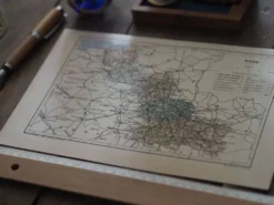 Carte du Nord, France. Antiquité imprimée en 1889.