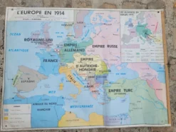 Carte géographique scolaire Europe avant/après guerre