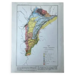 Carte géologique Jura et Suisse 27x37cm 1912