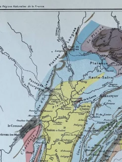 Carte géologique Jura et Suisse 27x37cm 1912