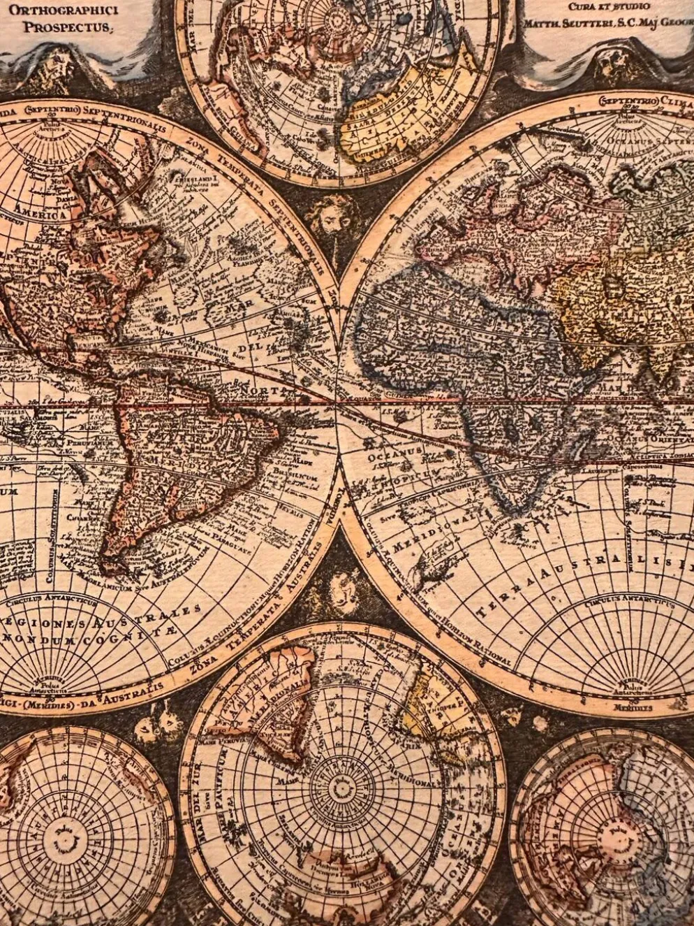Carte, mappemonde, planisphère ancien