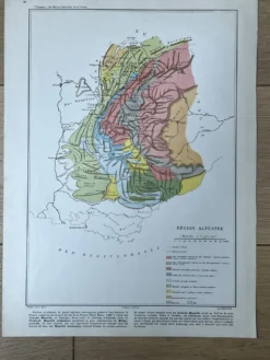 Carte originale Alpes - 37x27cm - 1908