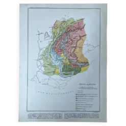 Carte originale Alpes - 37x27cm - 1908