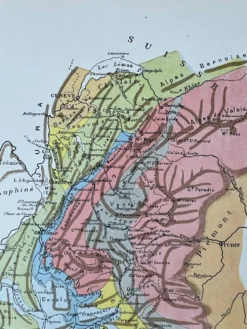 Carte originale Alpes - 37x27cm - 1908