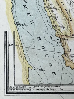 Carte originale Caucase et Pamir 53x37cm - 1905
