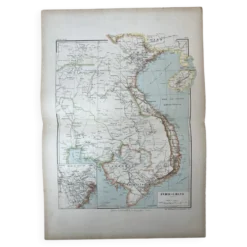 Carte originale de l’Indochine française 37,5x53,5cm