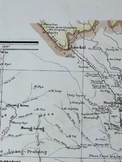 Carte originale de l’Indochine française 37,5x53,5cm
