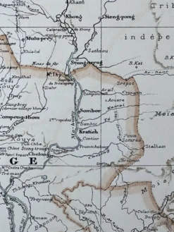 Carte originale de l’Indochine française 37,5x53,5cm