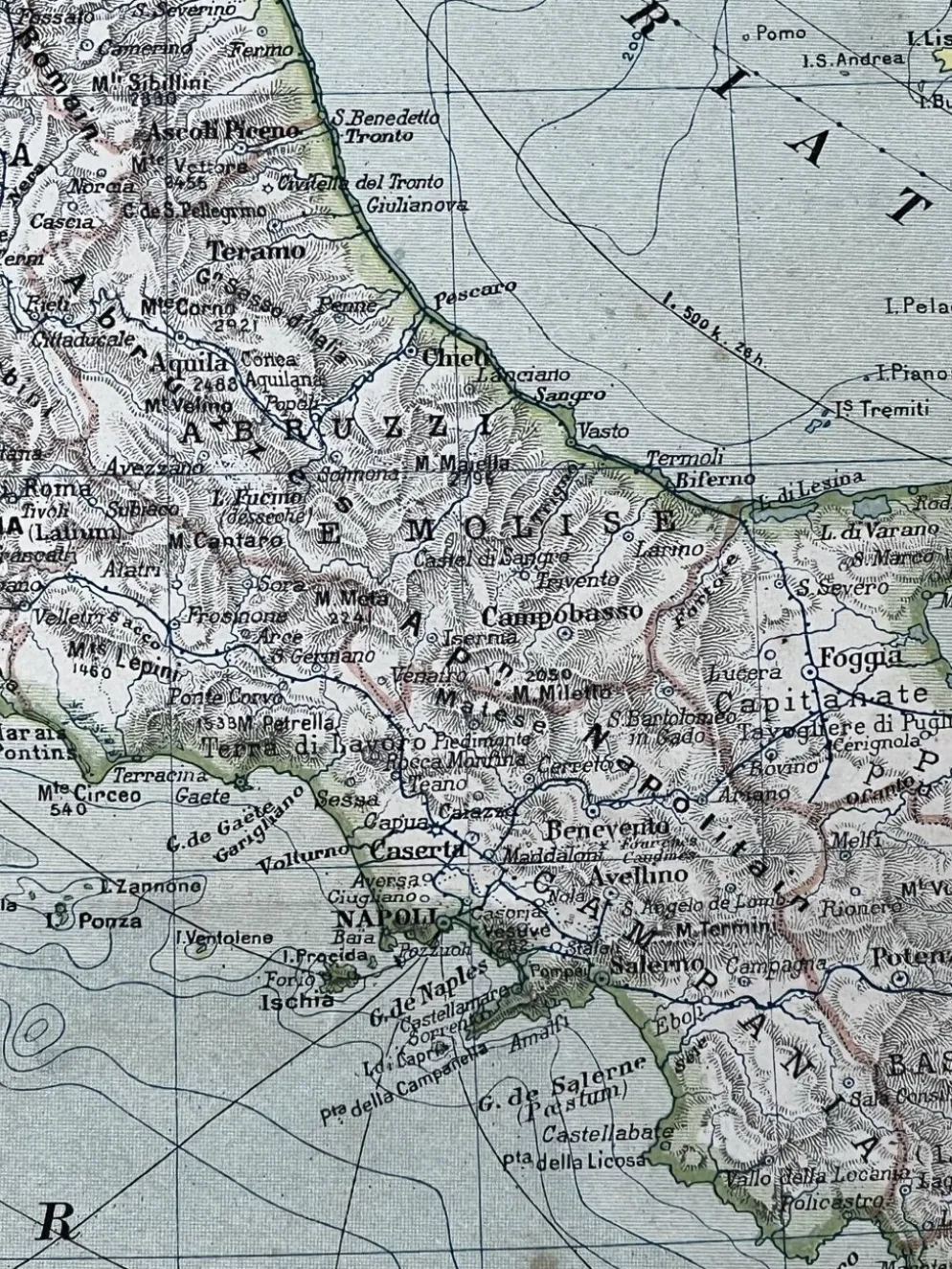 Carte originale de l’Italie 1905 - 37,5x48cm