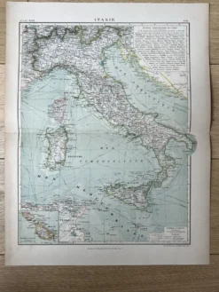 Carte originale de l’Italie 1905 - 37,5x48cm