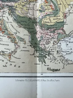 Carte originale d'Europe 37x48cm - 1888