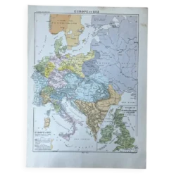 Carte originale Europe en 1815 - 37x27cm - 1908