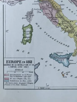 Carte originale Europe en 1812 37x27cm (1908)