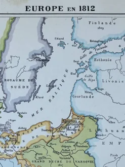 Carte originale Europe en 1812 37x27cm (1908)