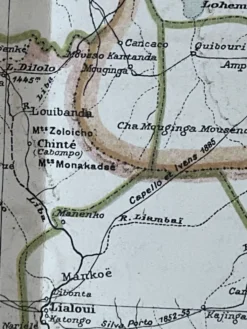 Carte originale Zambèze et Congo 53x37cm 1905
