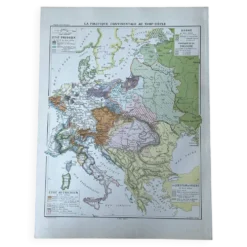 Carte politique Europe au XVIIIe siècle 37x27cm - 1908