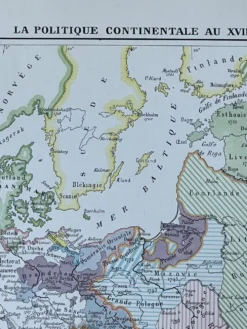 Carte politique Europe au XVIIIe siècle 37x27cm - 1908
