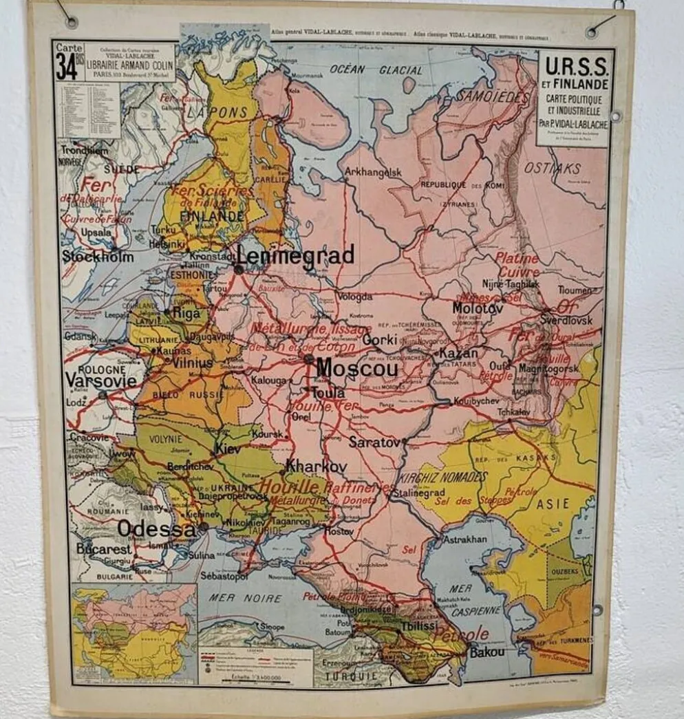 Carte scolaire vidal lablache - n°34 urss et finlande