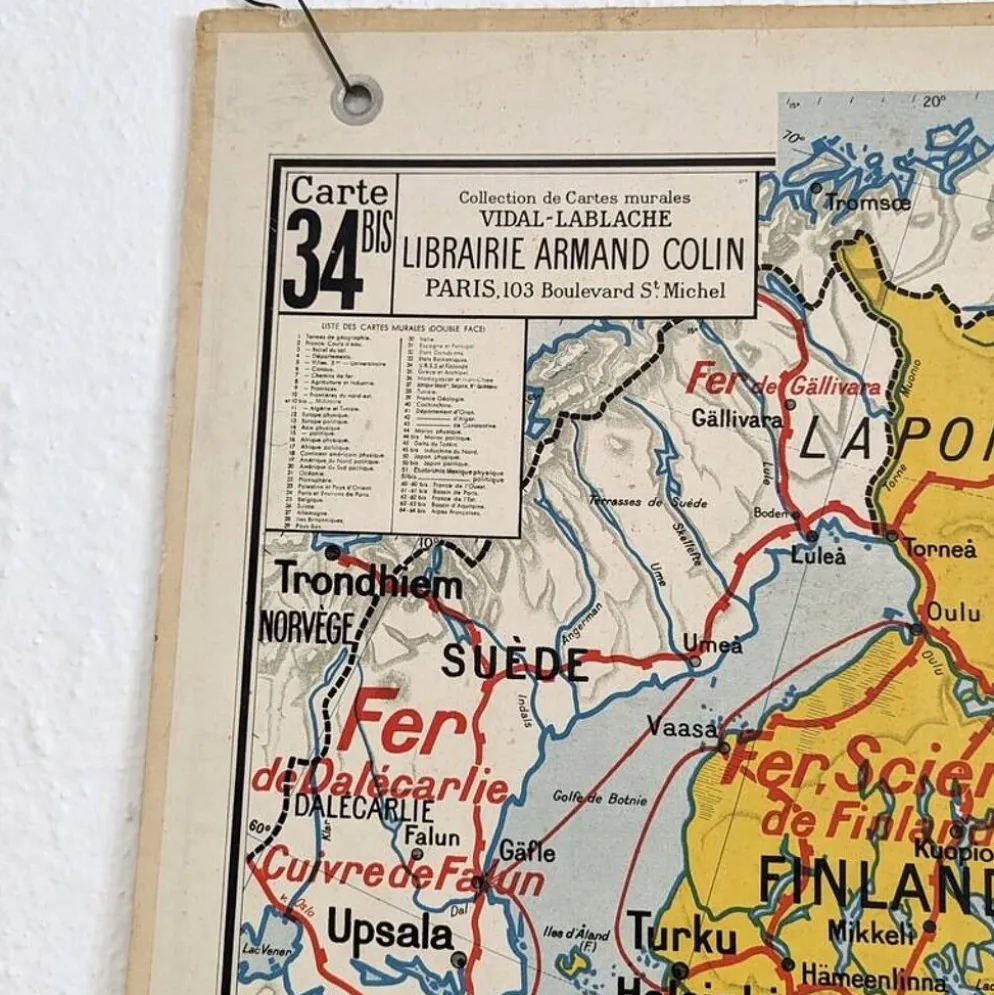 Carte scolaire vidal lablache - n°34 urss et finlande