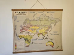 Carte solaire de géographie ancienne 1960
