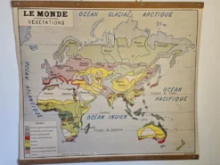 Carte solaire de géographie ancienne 1960