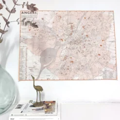 Carte vintage Angers 74x54cm