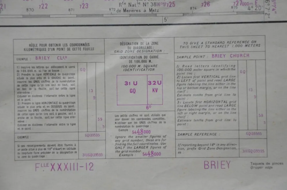 Carte vintage de Briey