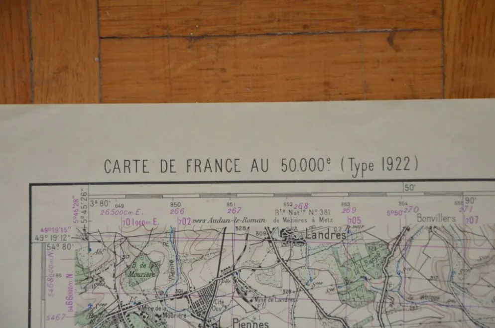 Carte vintage de Briey